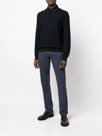 Canali high-rise fitted chinos outlook