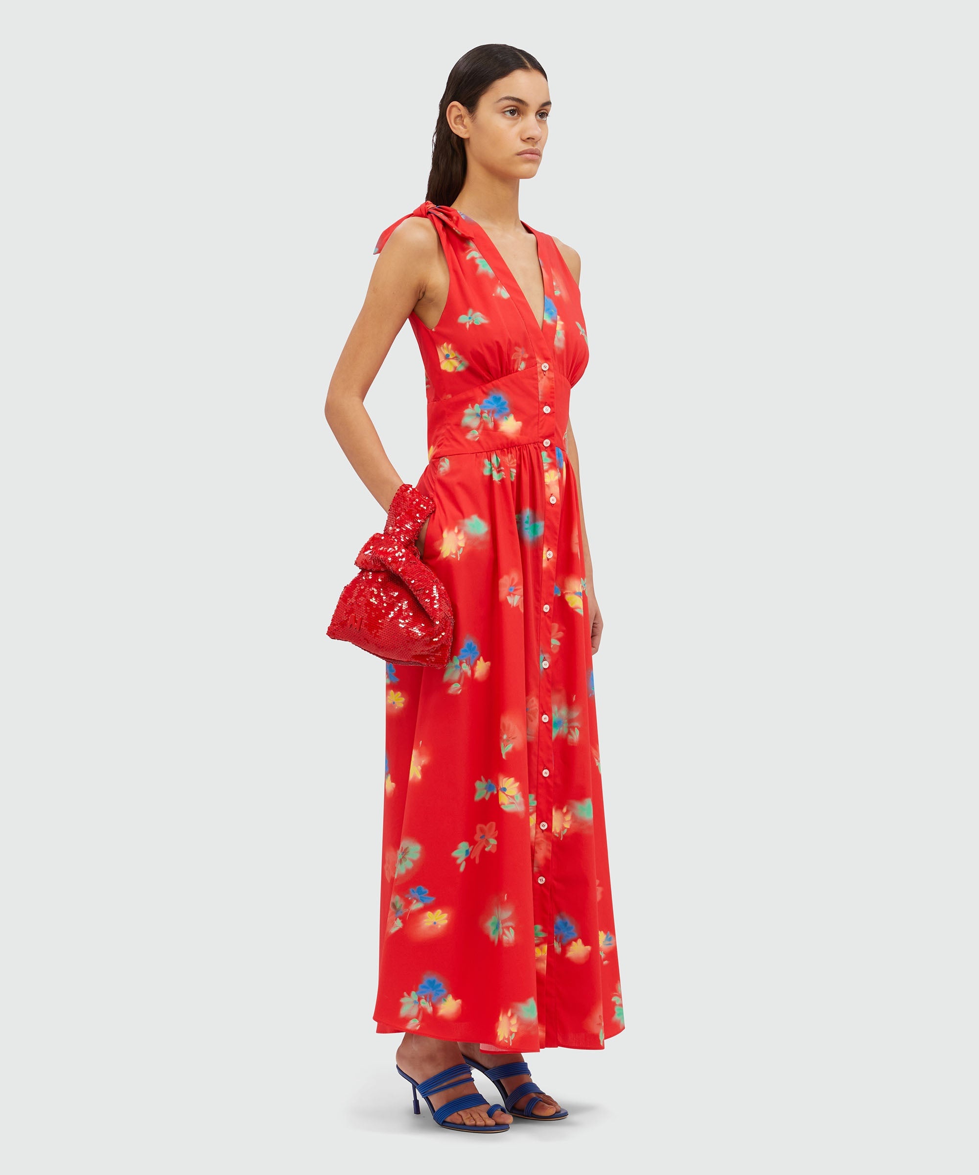Red cotton dress - 4