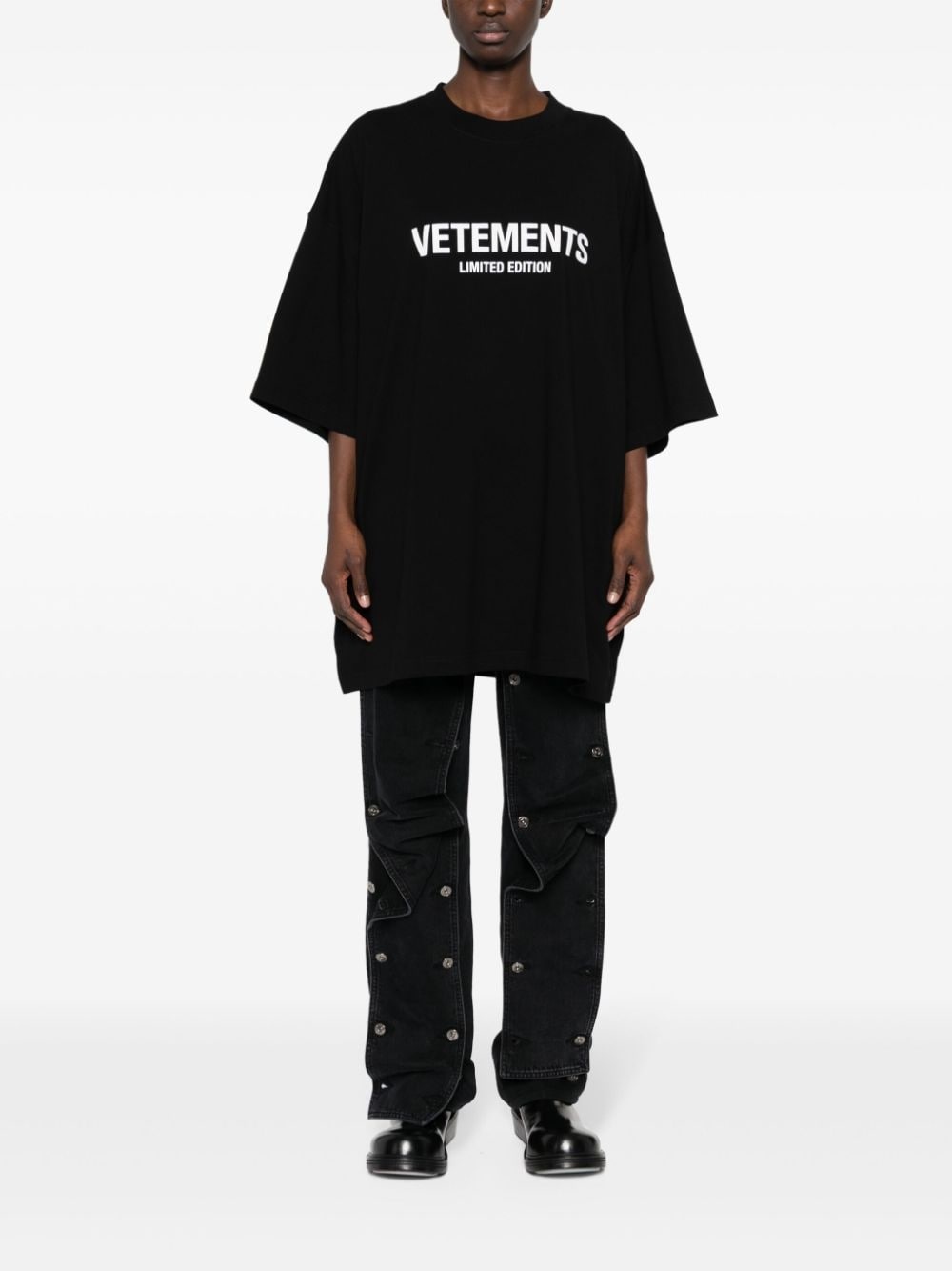 logo-print cotton T-shirt - 3