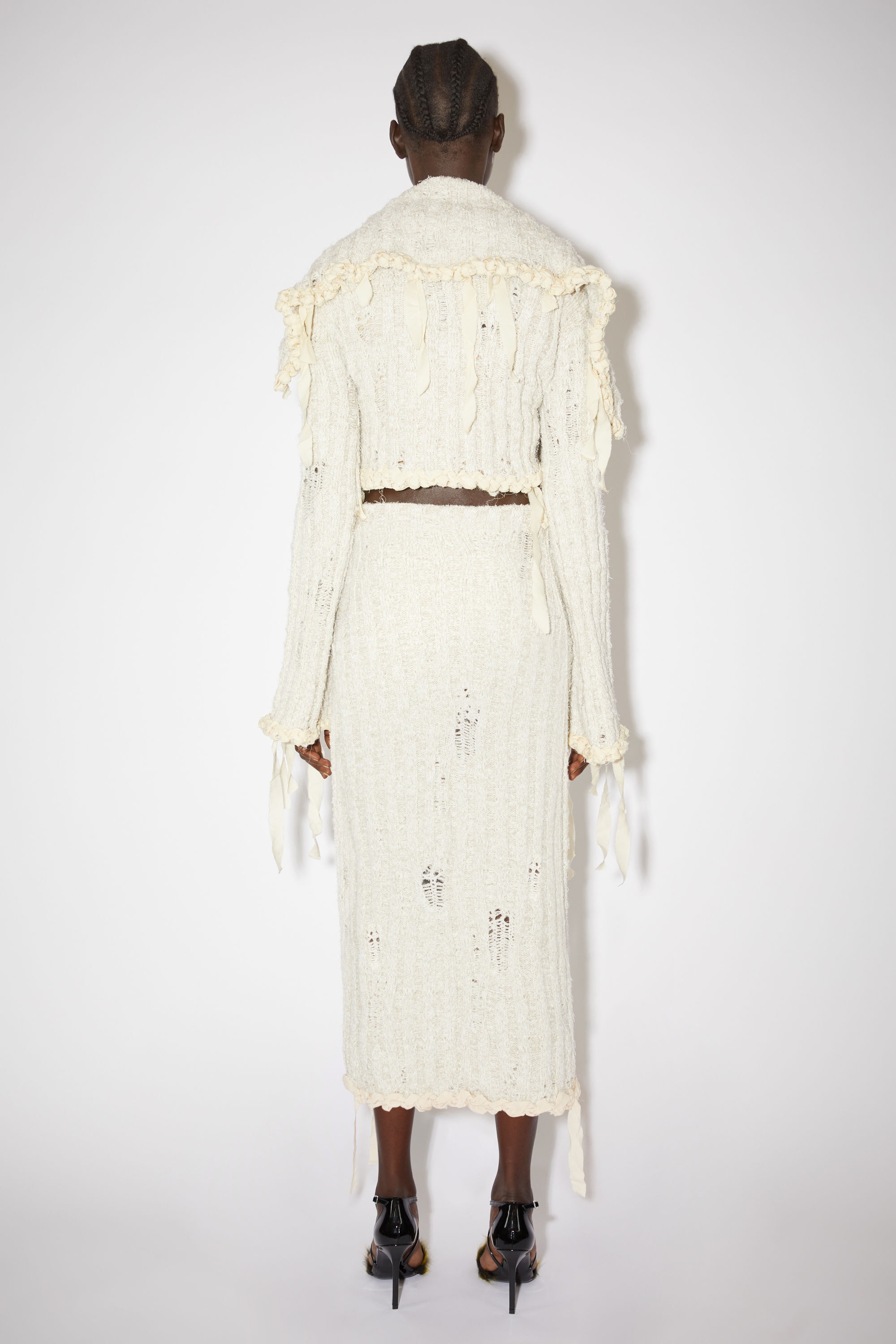 Slit maxi skirt - Ecru/white - 3