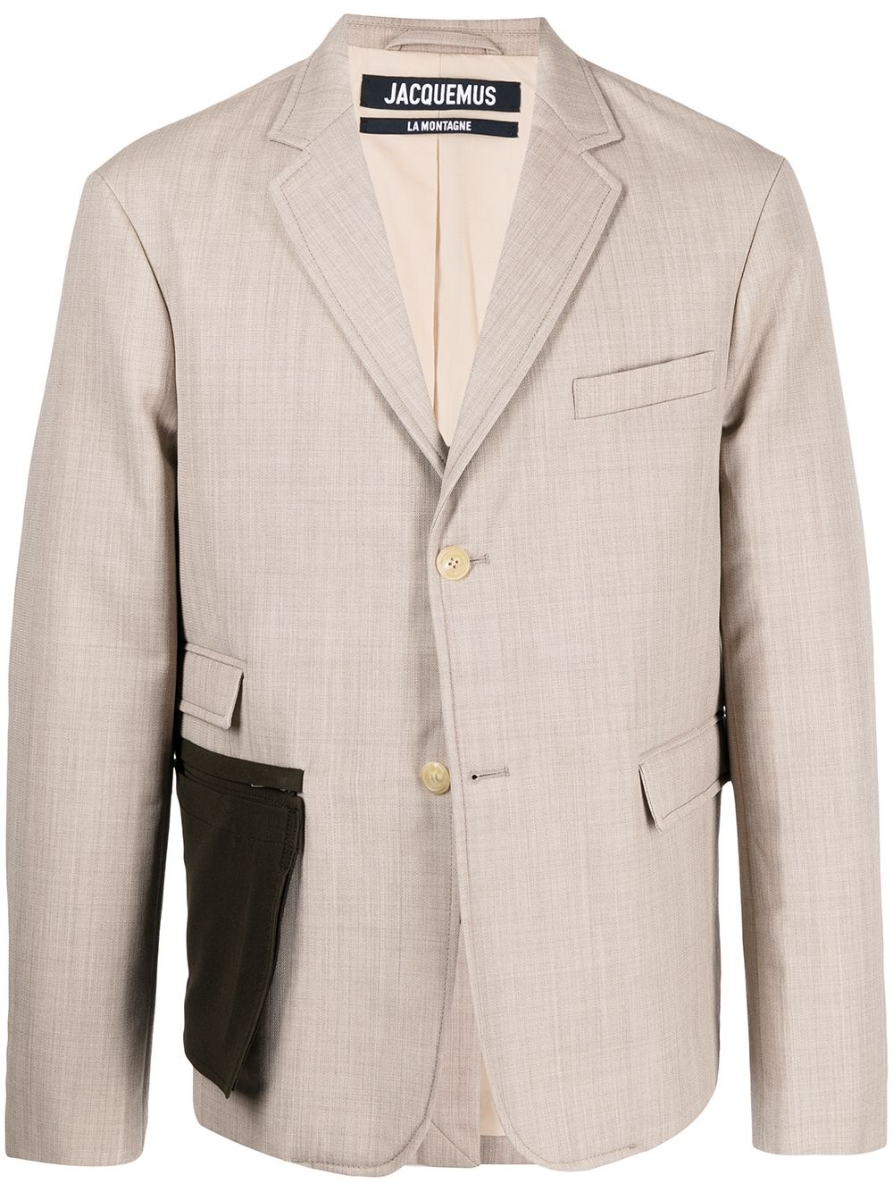 pouch-pocket single-breasted blazer - 1