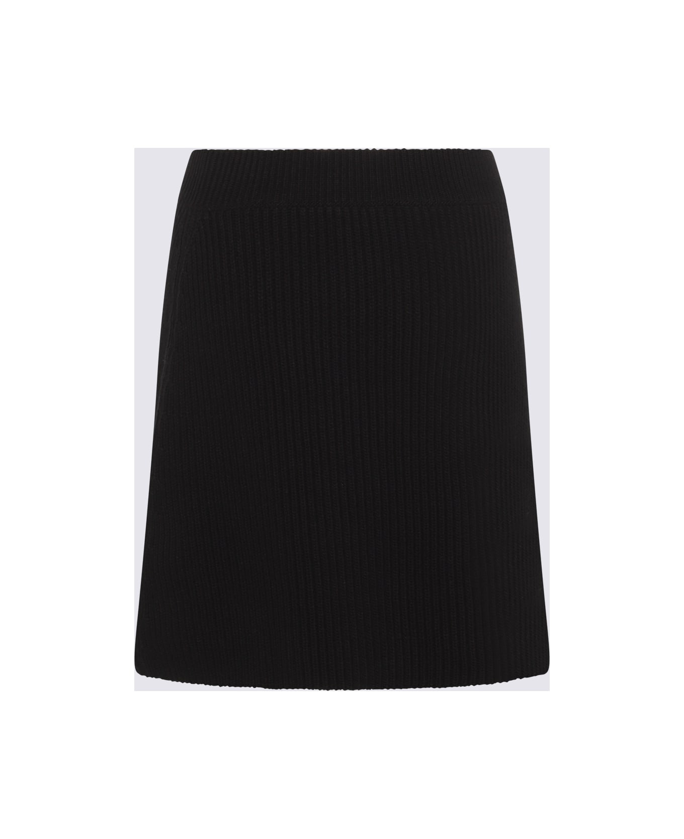Black Wool Mini Skirt - 2