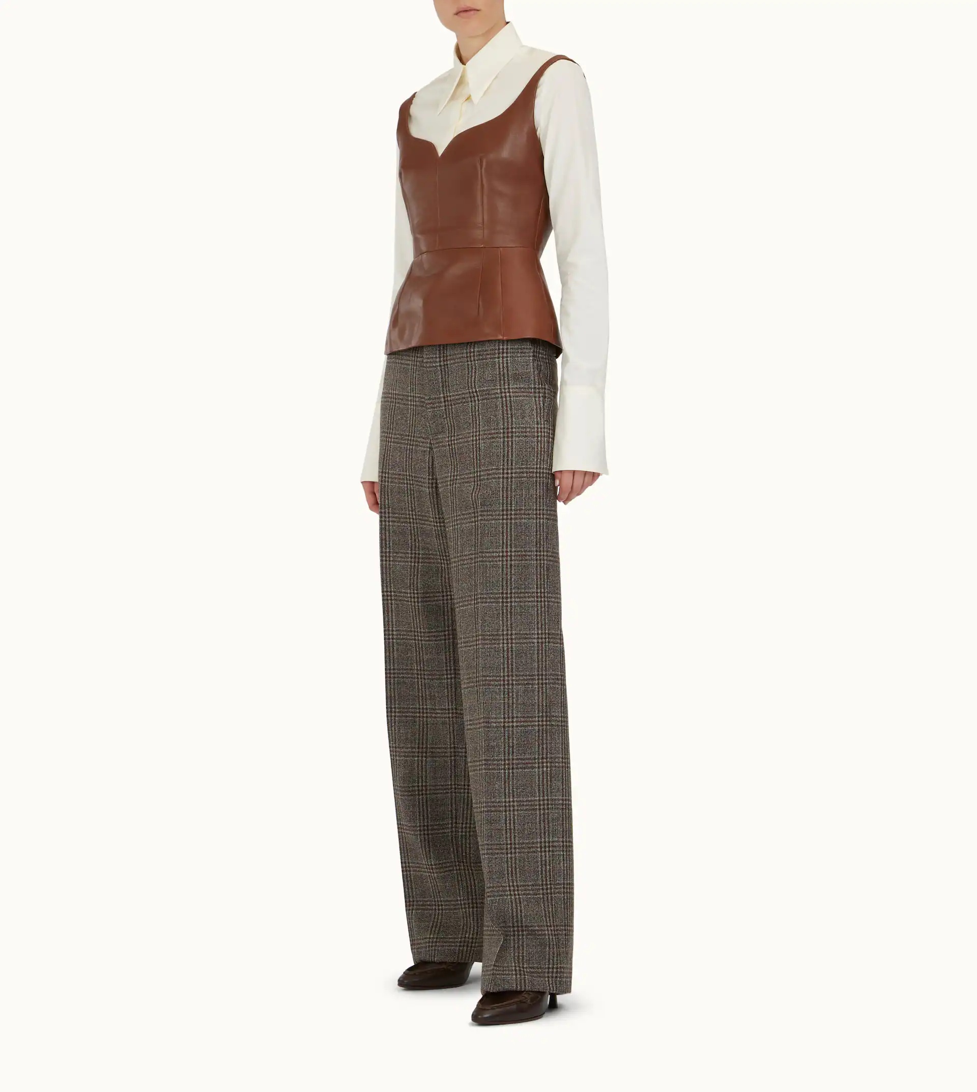 TOP IN LEATHER - BROWN - 2