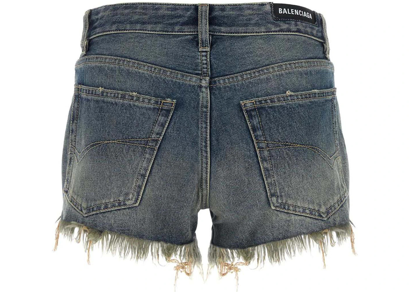 Balenciaga Denim Shorts Bluerust - 2