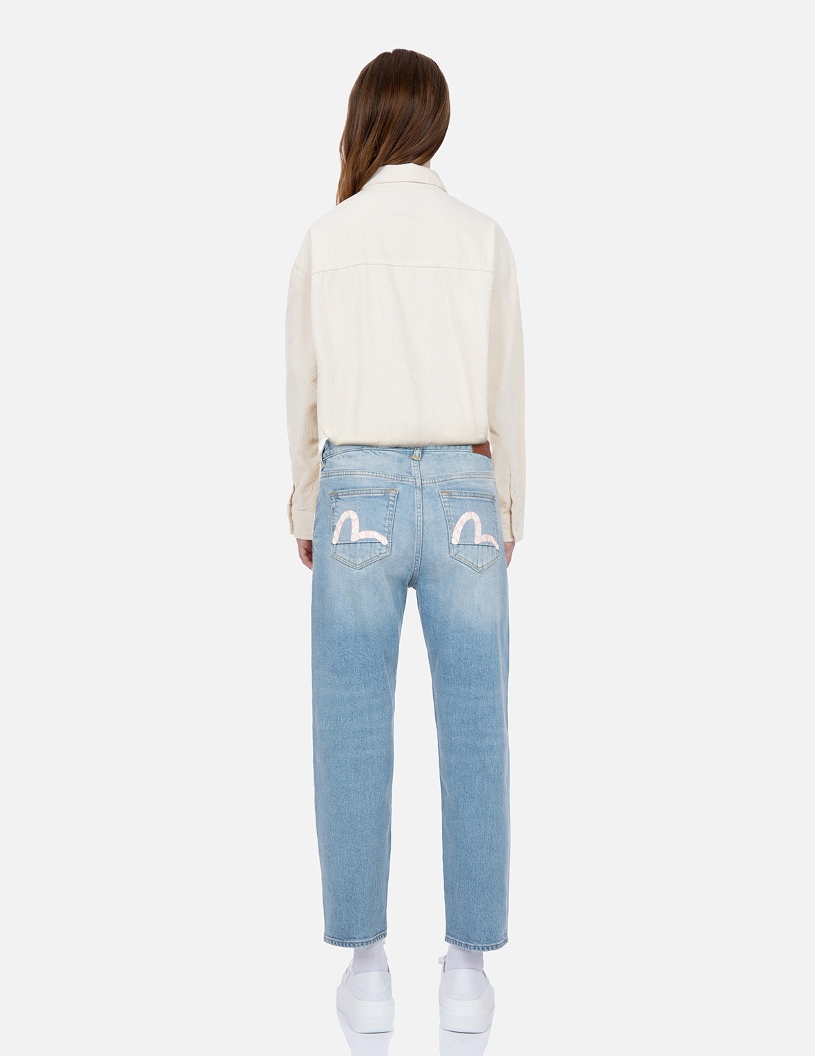 LOGO-PATTERN SEAGULL PRINT RELAX FIT JEANS - 5