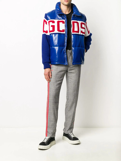 GCDS knitted panel puffer jacket outlook