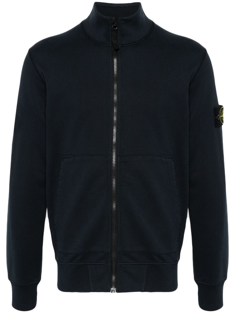 Compass-badge zipped sweatshirt - 1