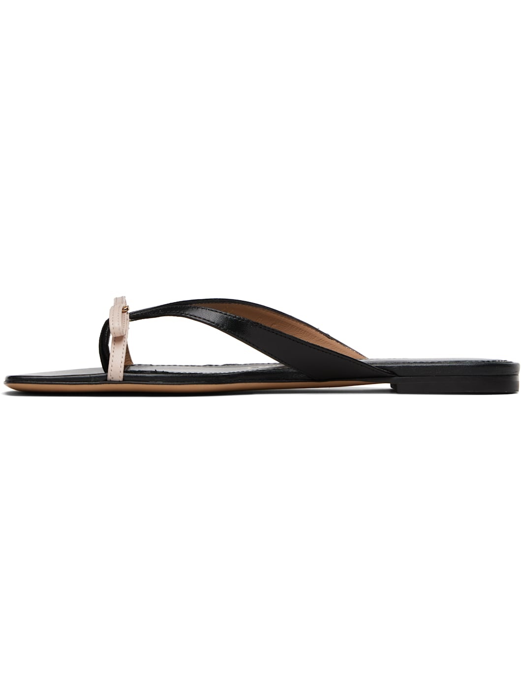 Black & Beige Mini Bow Flip-Flops - 3