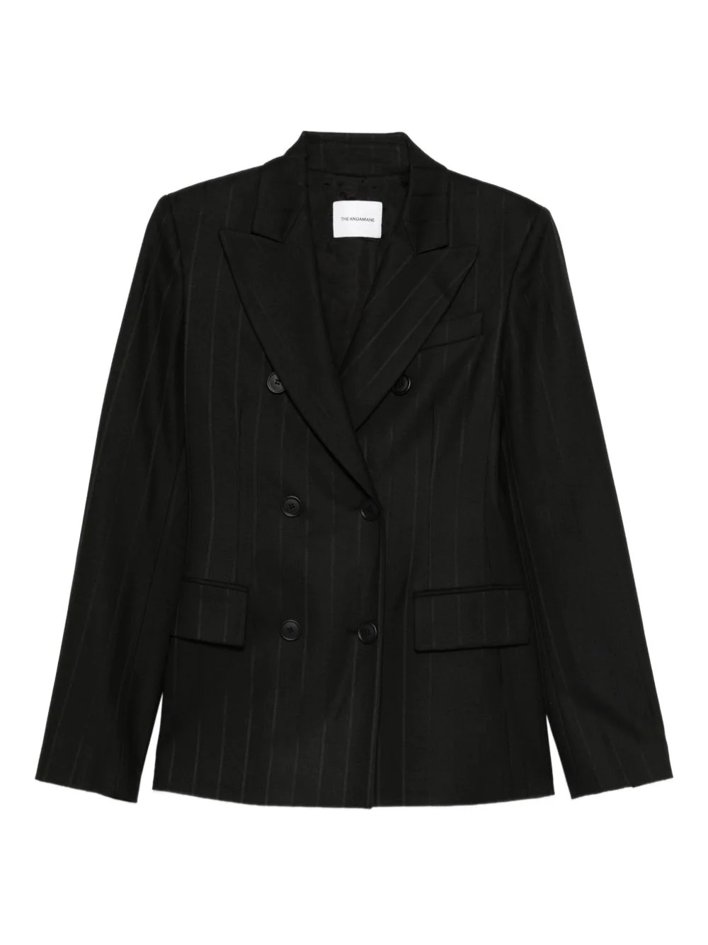 pinstriped double-breasted jacket - 1