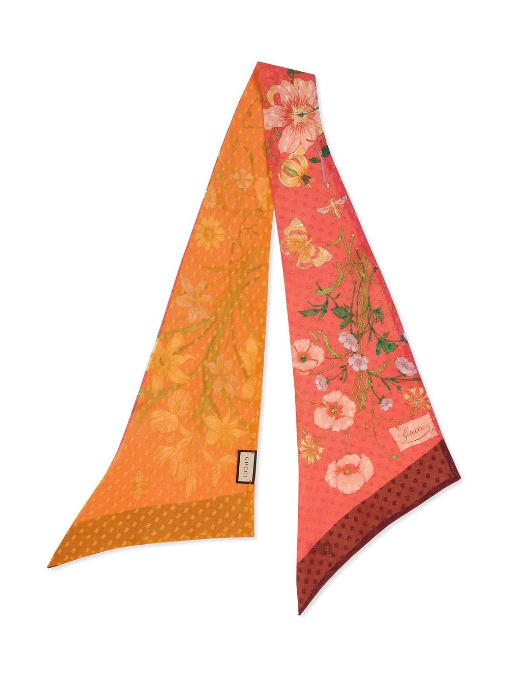 Flora print silk scarf - 2