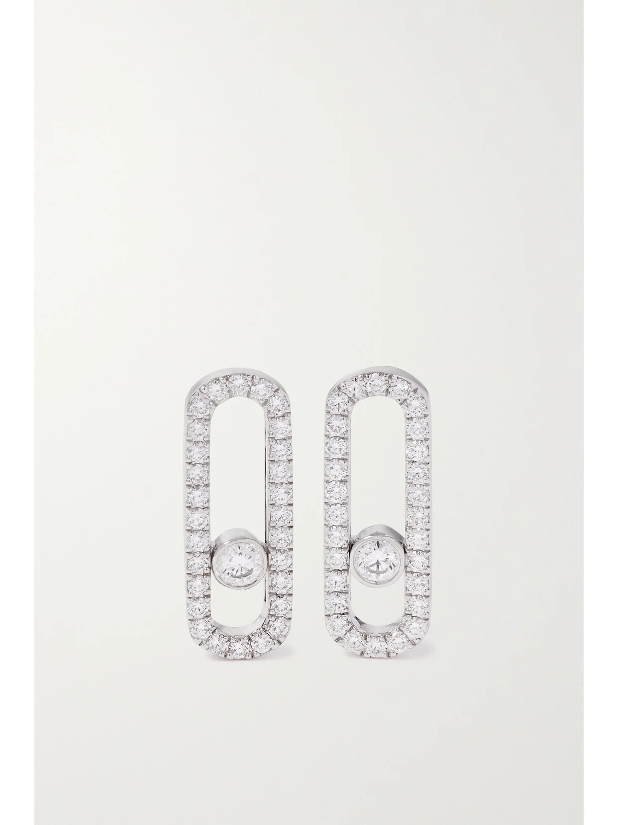 Move Uno 18-karat White Gold Diamond Earrings - 1