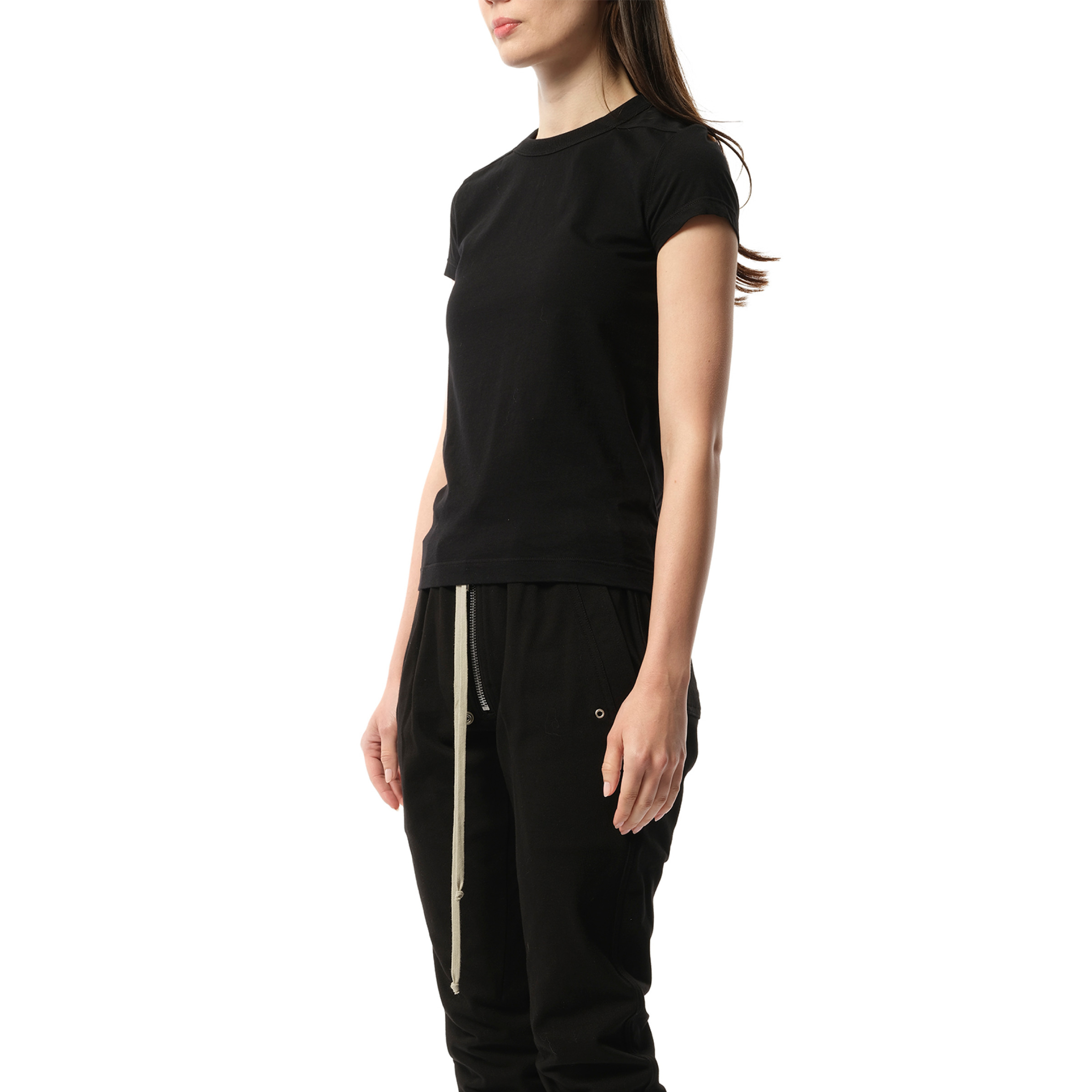 Cotton Jersey Cropped Level T-Shirt in Black - 5