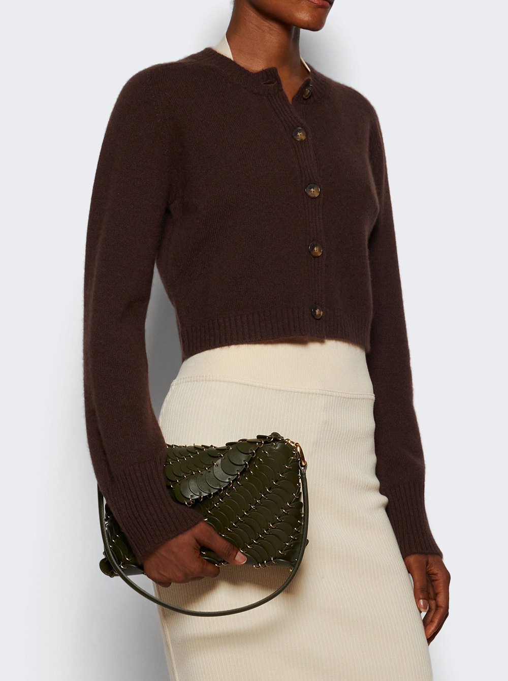 Zephir Cropped Cardigan Brown - 2