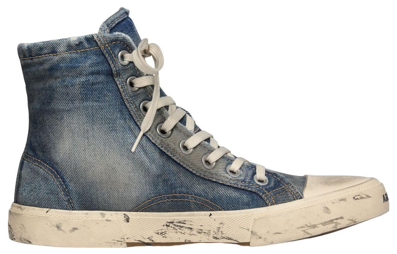 (WMNS) Balenciaga Paris High Top Sneakers 'Blue Destroyed Denim and Rubber' 688756W3RCL4090 - 2