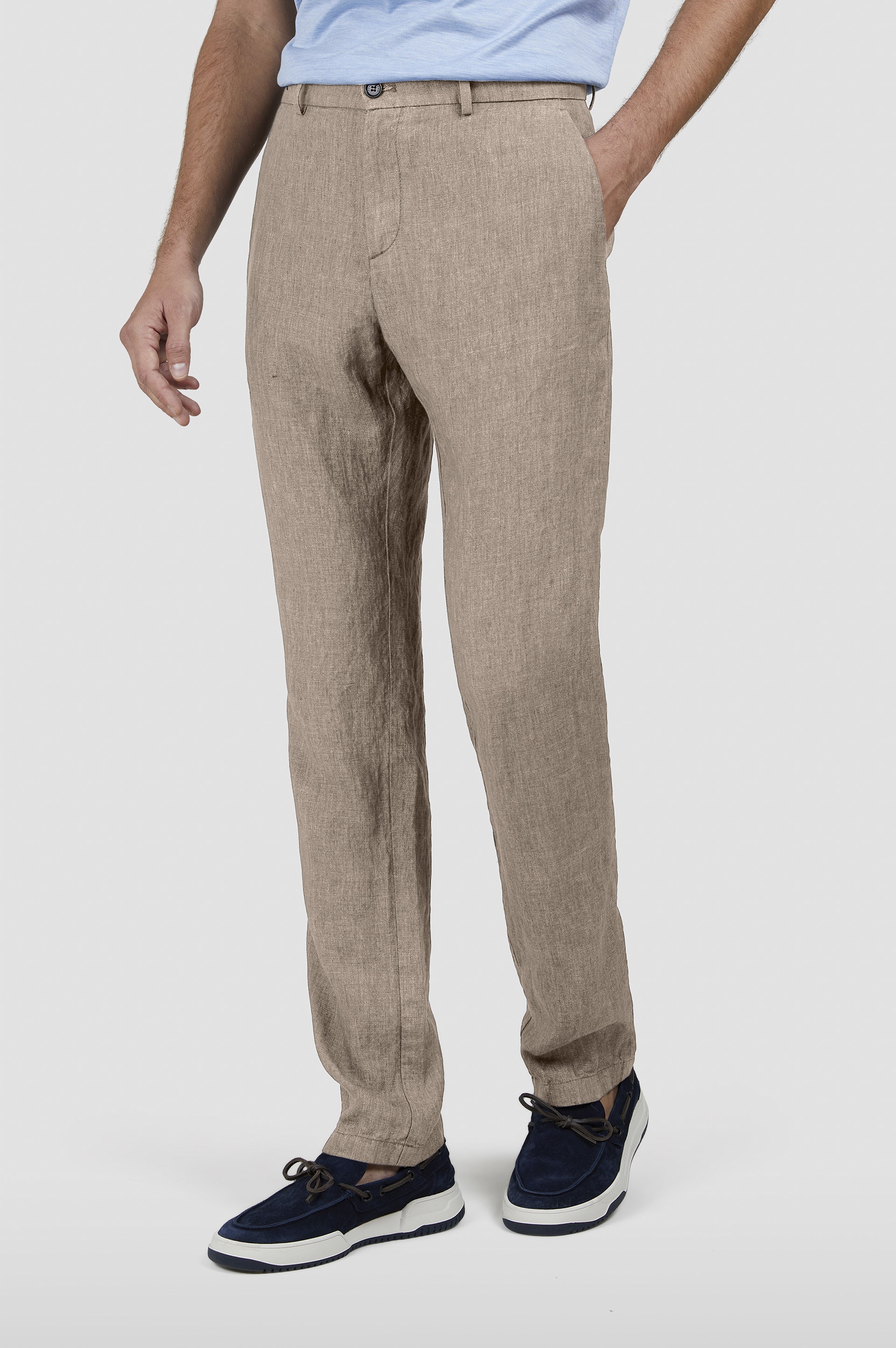 REGULAR LINEN CHINO PANTS - 6