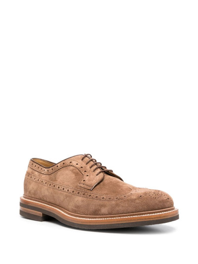 Brunello Cucinelli perforated suede brogues outlook