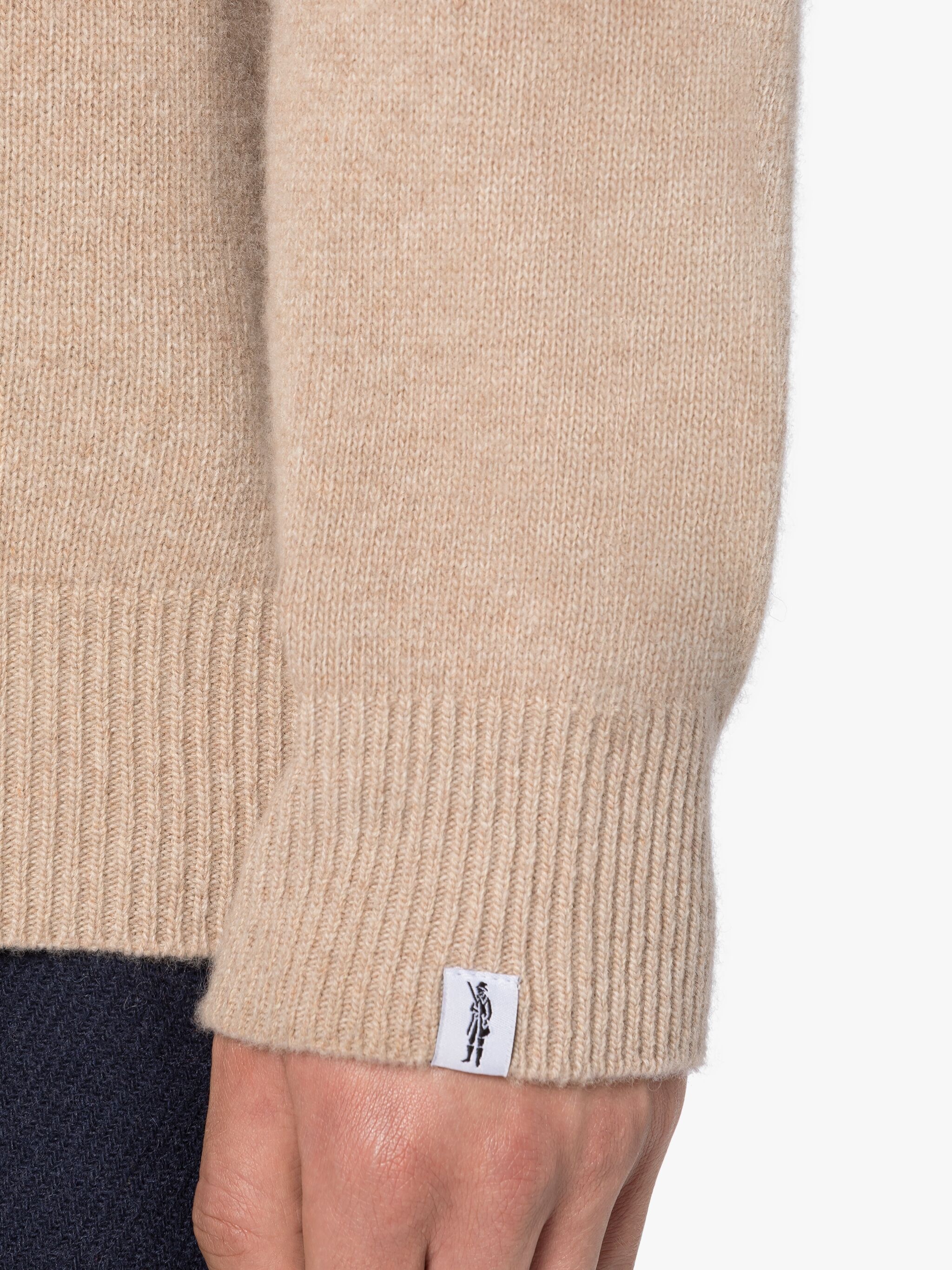 WIVERTON BEIGE MERINO WOOL & CASHMERE HOODED SWEATER - 6