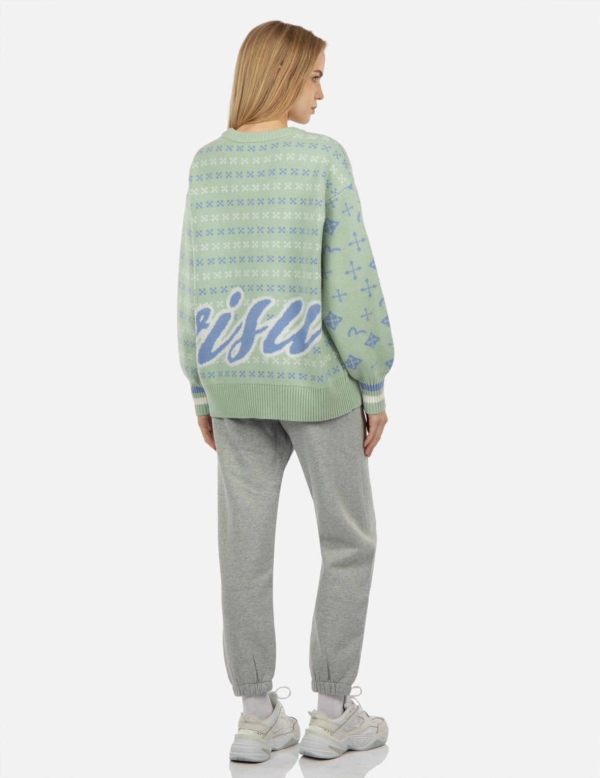 Logo Calligraphy Jacquard Knitted Sweater - 4