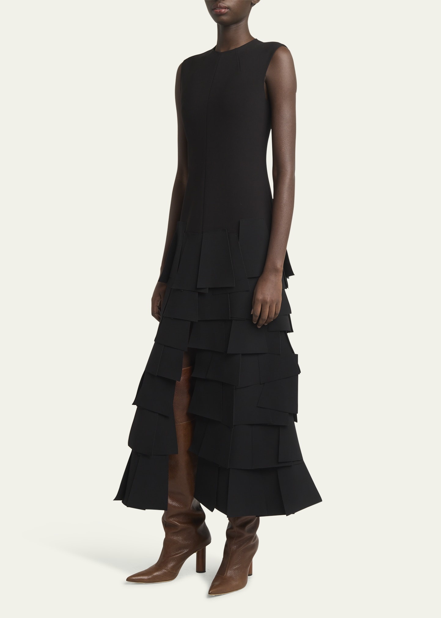 Laser-Cut Sleeveless Maxi Dress - 4