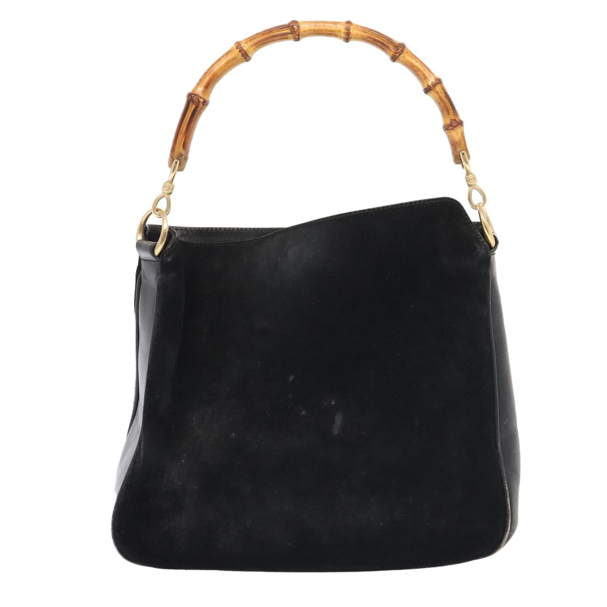 GUCCI Bamboo Hand Bag Suede Black Gold 001 1705 001 1705 - 2
