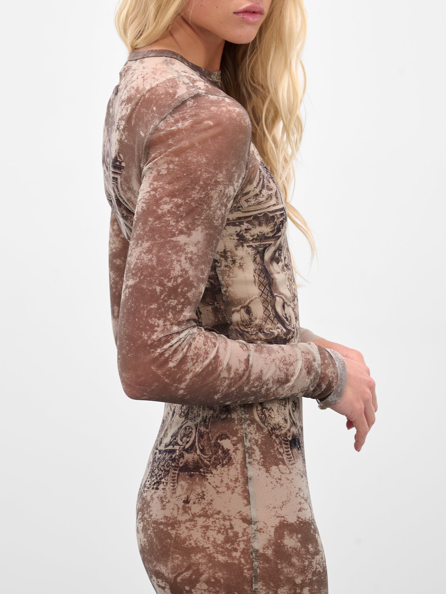 Beige Maxi “Médaillon” Print Dress - 4