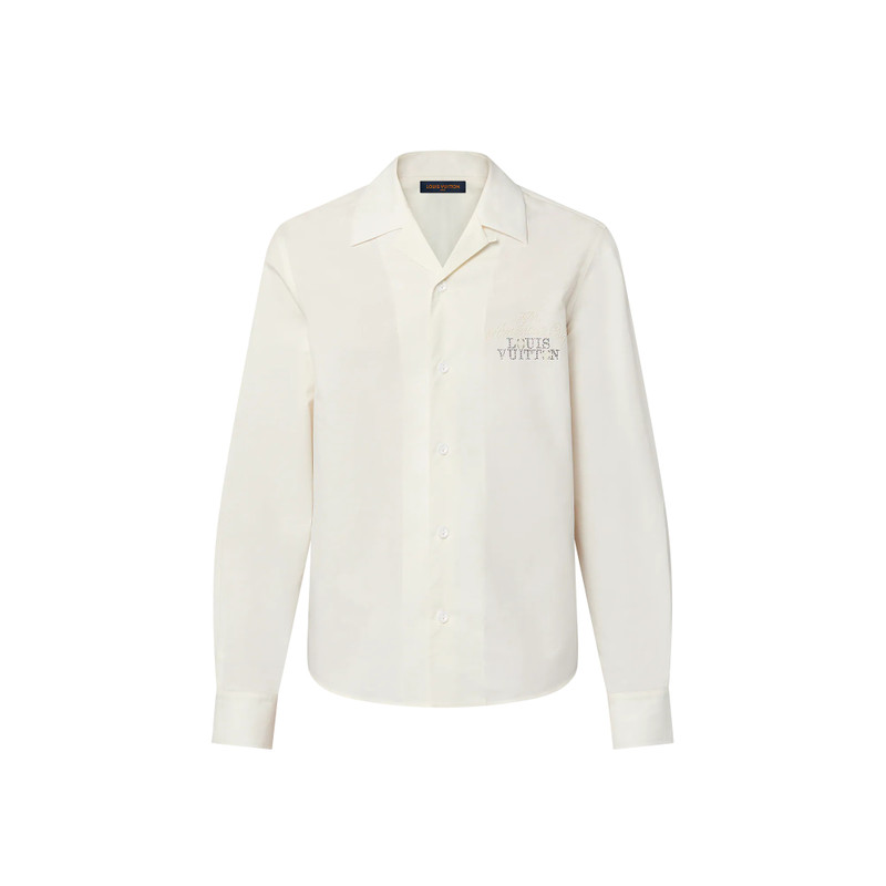 Embellished Open Collar Long-Sleeved Shirt 1