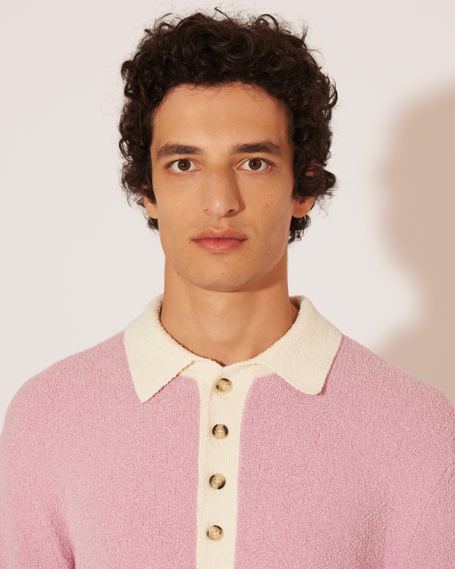 DANTE - Terry-knit contrast knit - Pink/Creme - 5