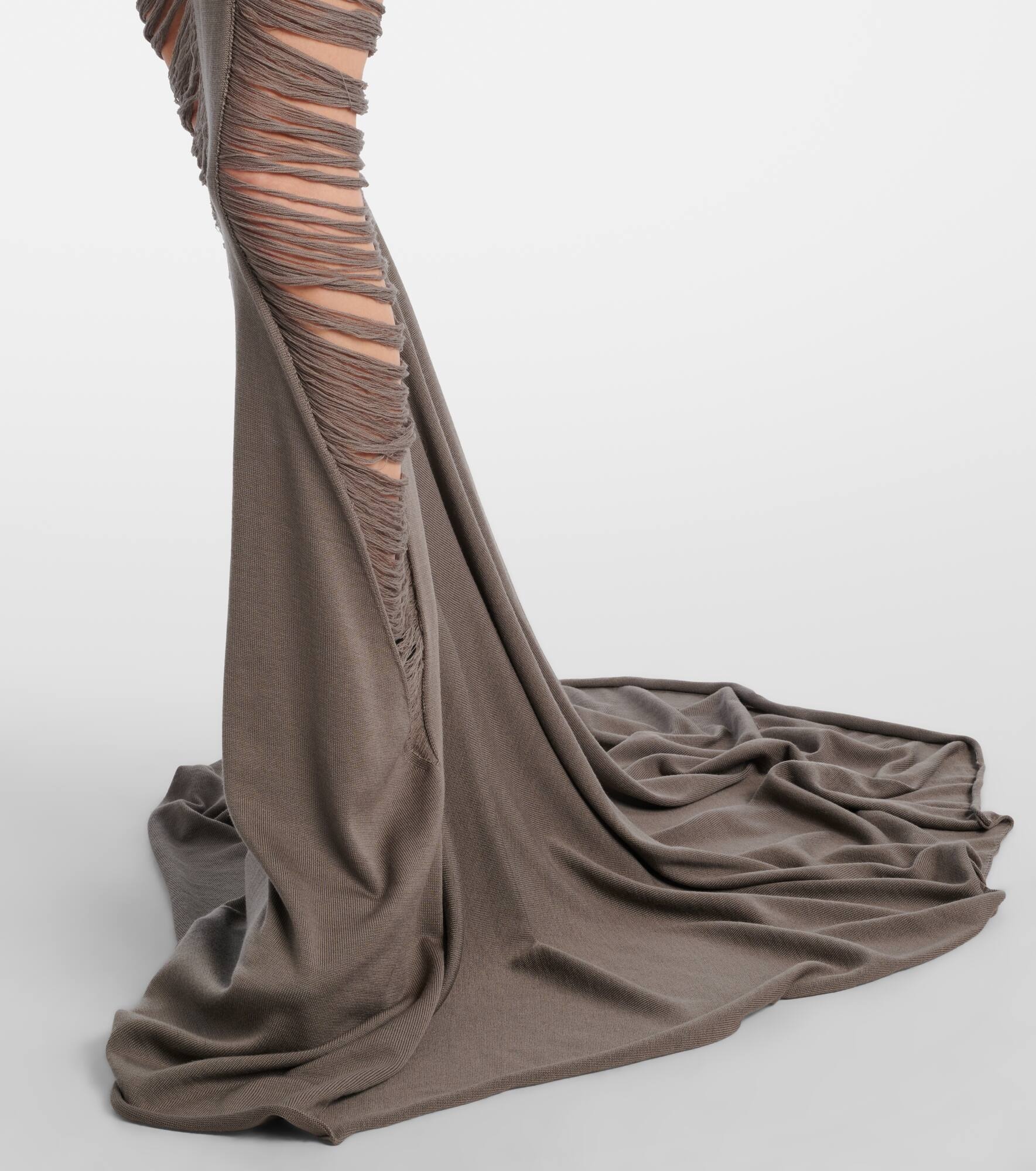 Distressed wool maxi dress - 6
