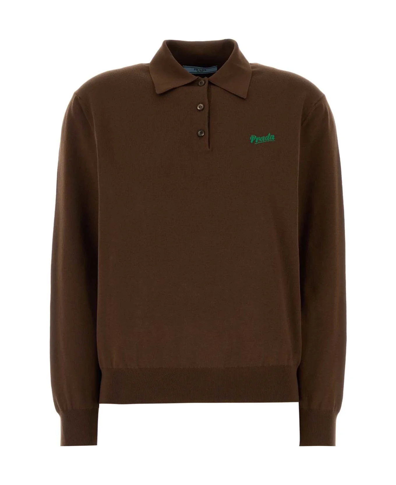 Brown Silk Blend Polo Shirt - 1