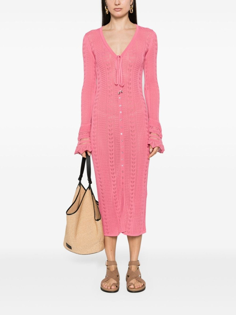 Blumarine pointelle-knit V-neck maxi dress outlook