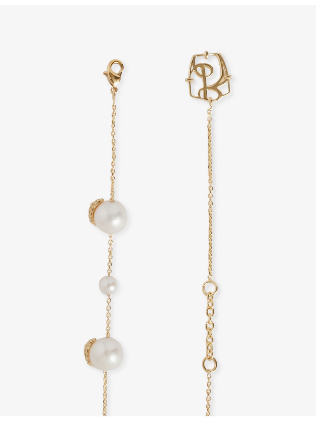 EKD Sphere yellow gold-plated brass and pearl necklace - 3