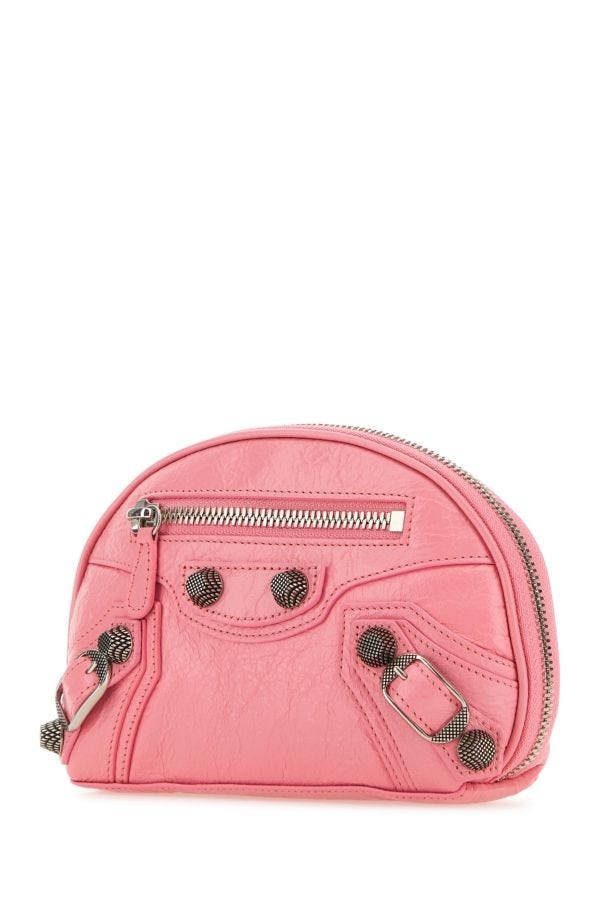 Pink leather Le Cagole XS beauty case - 2