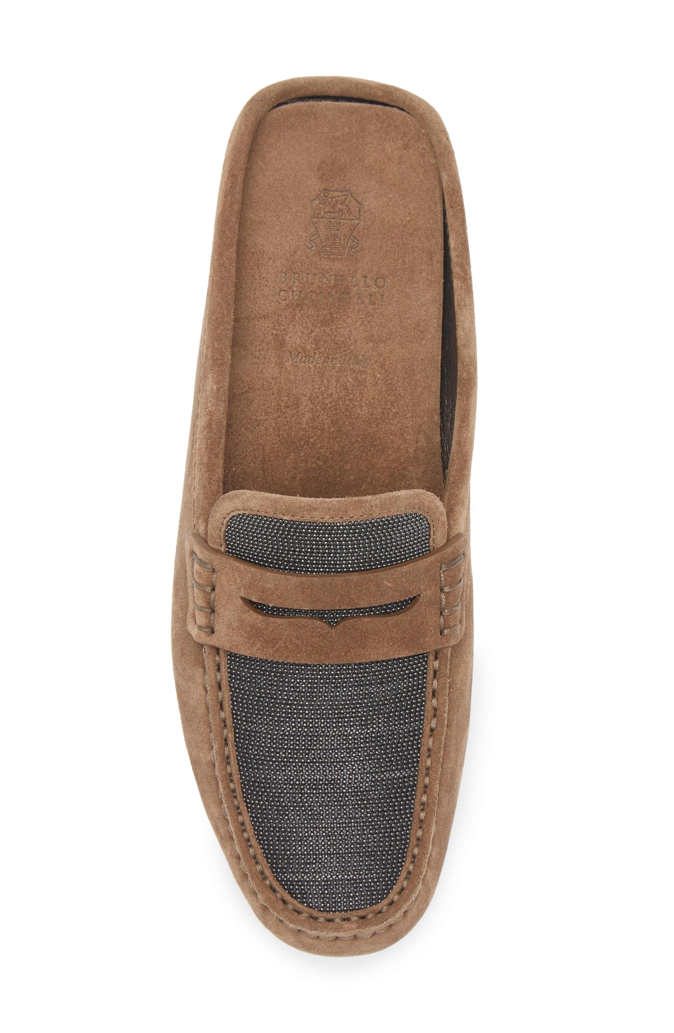 Brunello Cucinelli Monili Penny Loafer Mule in C7495 Brown at Nordstrom - 5