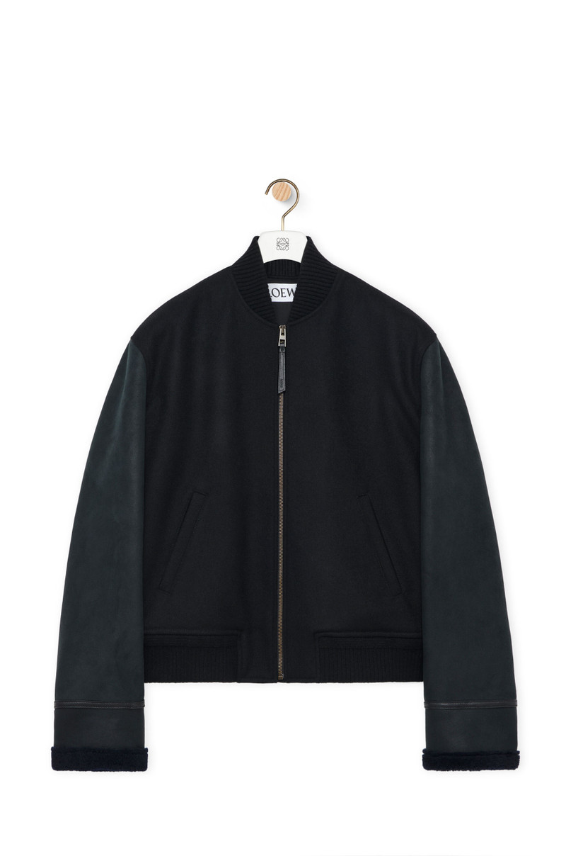 Bomber jacket in wool & shearling 1