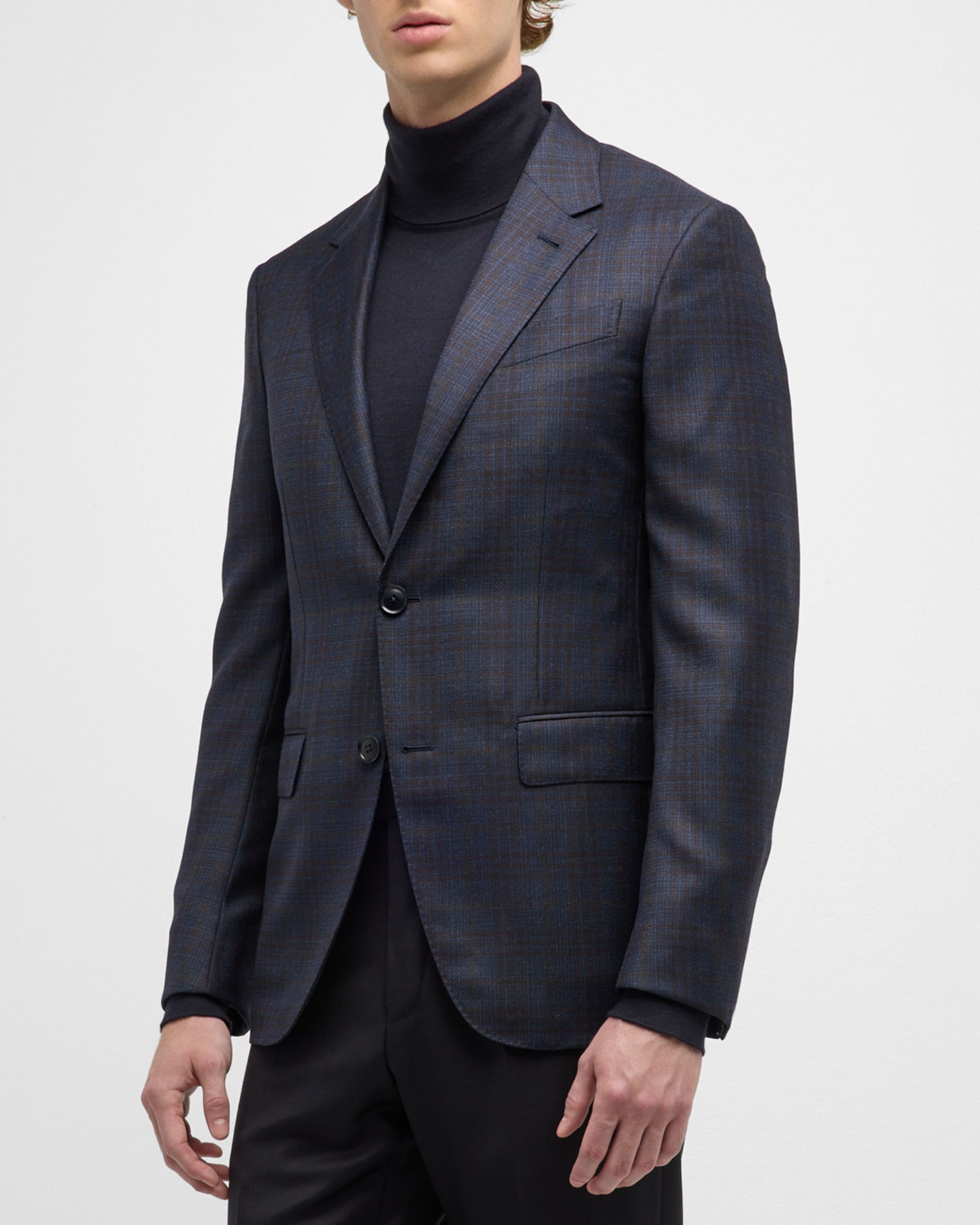 Men's Wool Plaid Sport Coat - 2