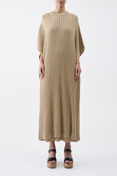 GABRIELA HEARST Taos Knit Poncho in Hay Merino Wool Cashmere outlook