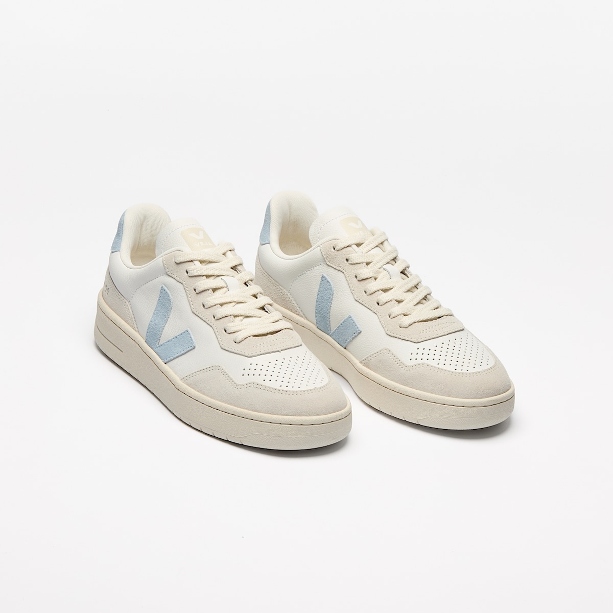 V-90 LEATHER WHITE STEEL - 2
