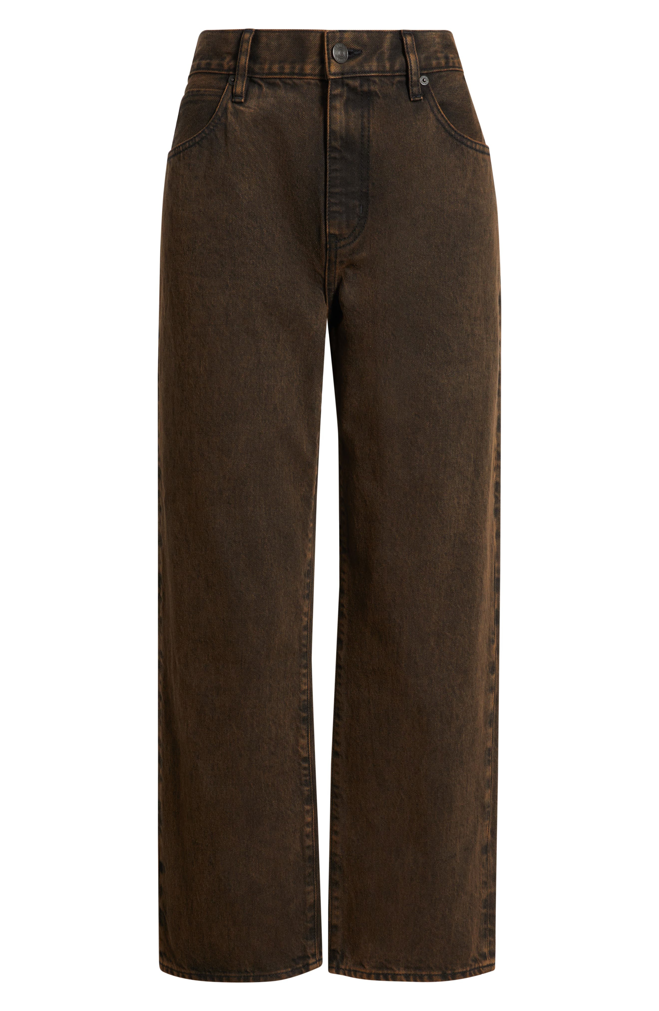 FRAME The Hang High Waist Ankle Straight Leg Jeans in Nightmoth at Nordstrom - 5