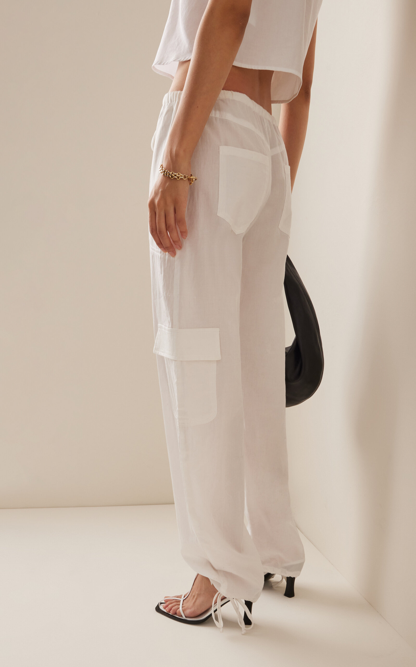 Yoko Cotton Cargo Pants white - 4