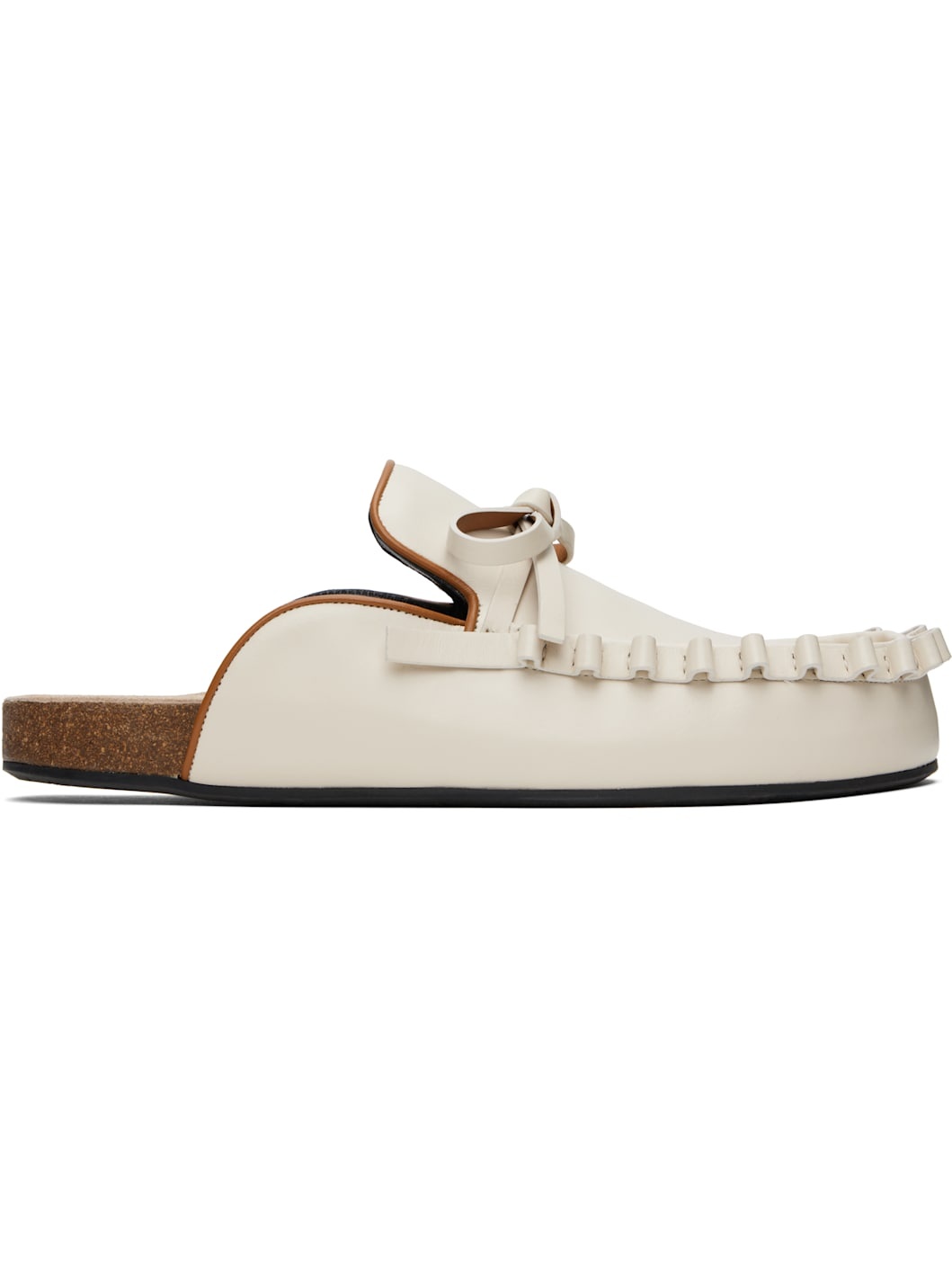 Off-White Ruffle Loafer Leather Mules - 1
