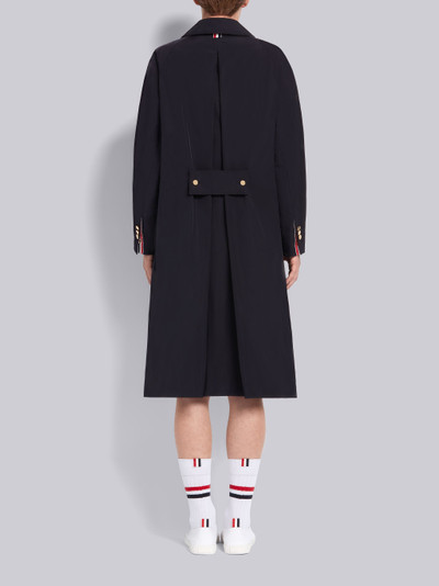 Thom Browne Navy Nylon Tech Gabardine Unconstructed Raglan Bal Collar Overcoat outlook