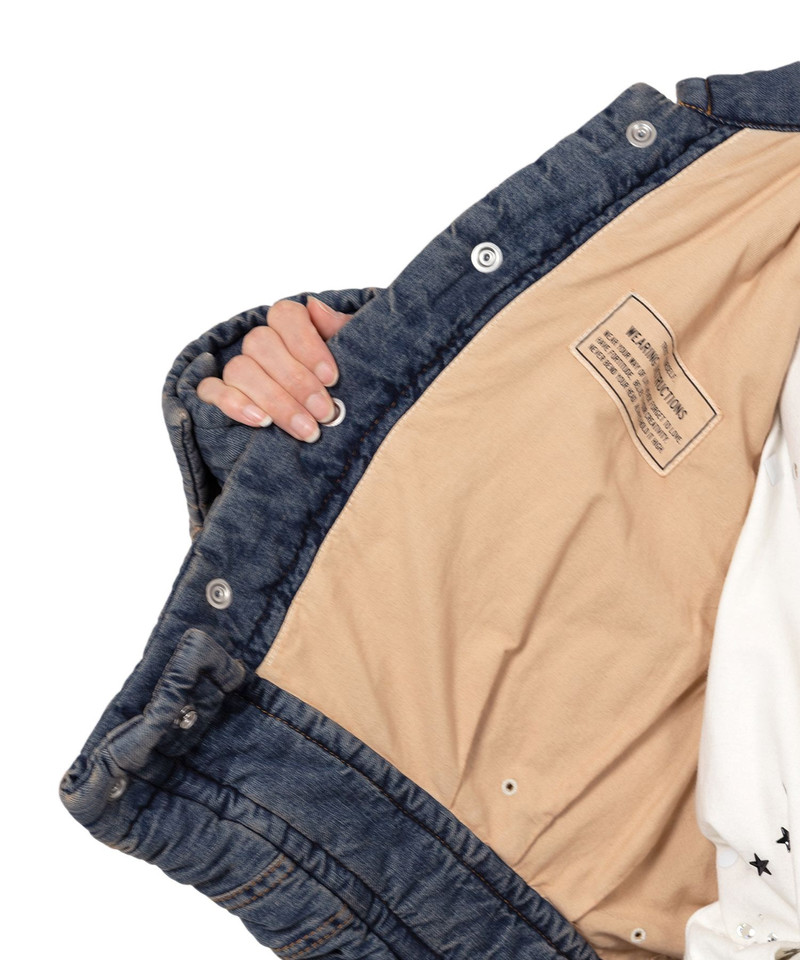 Roll-up Hem Puffer Denim Jacket 17