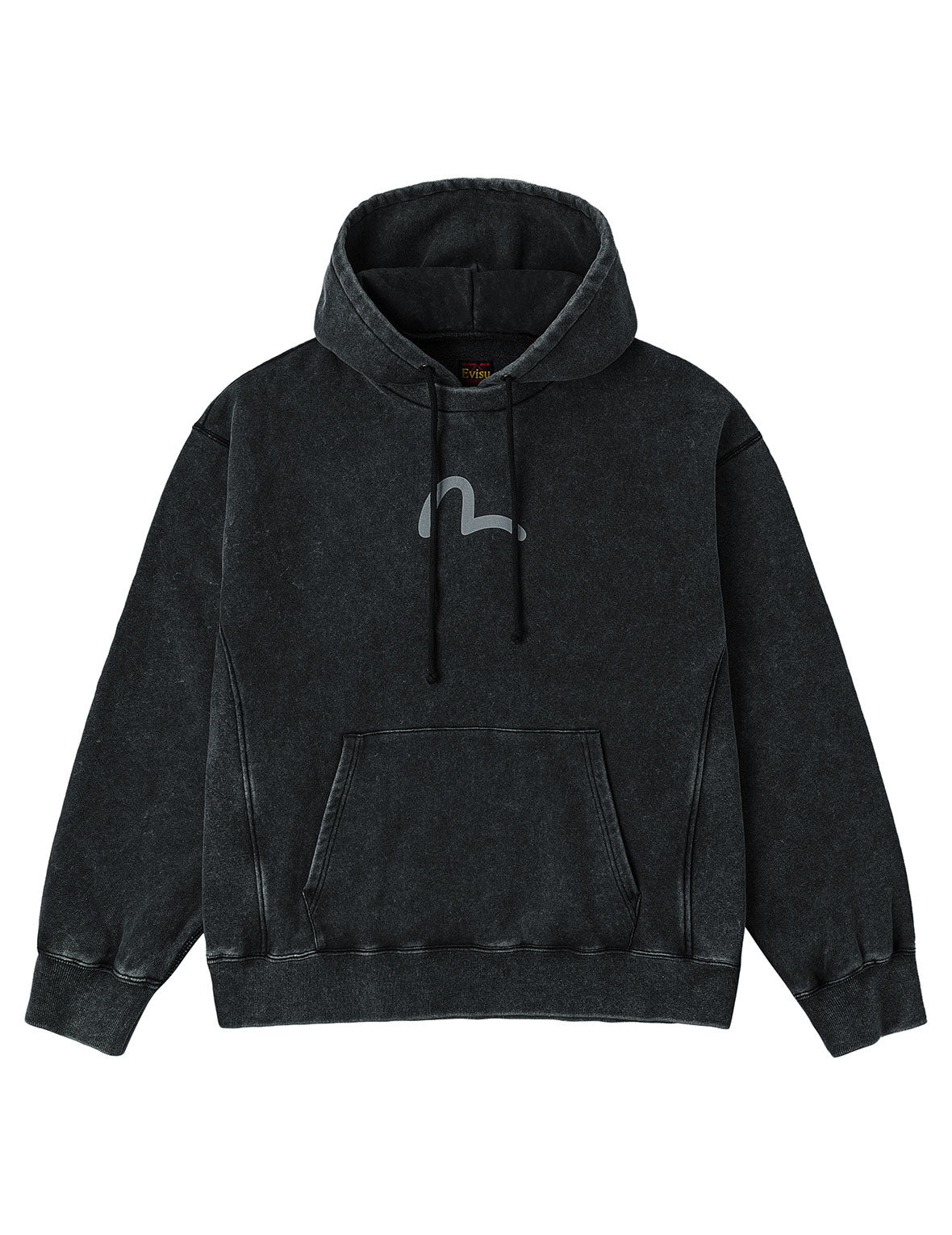 Washed Seagull and Logo Print Relax Fit Hoodie - 2