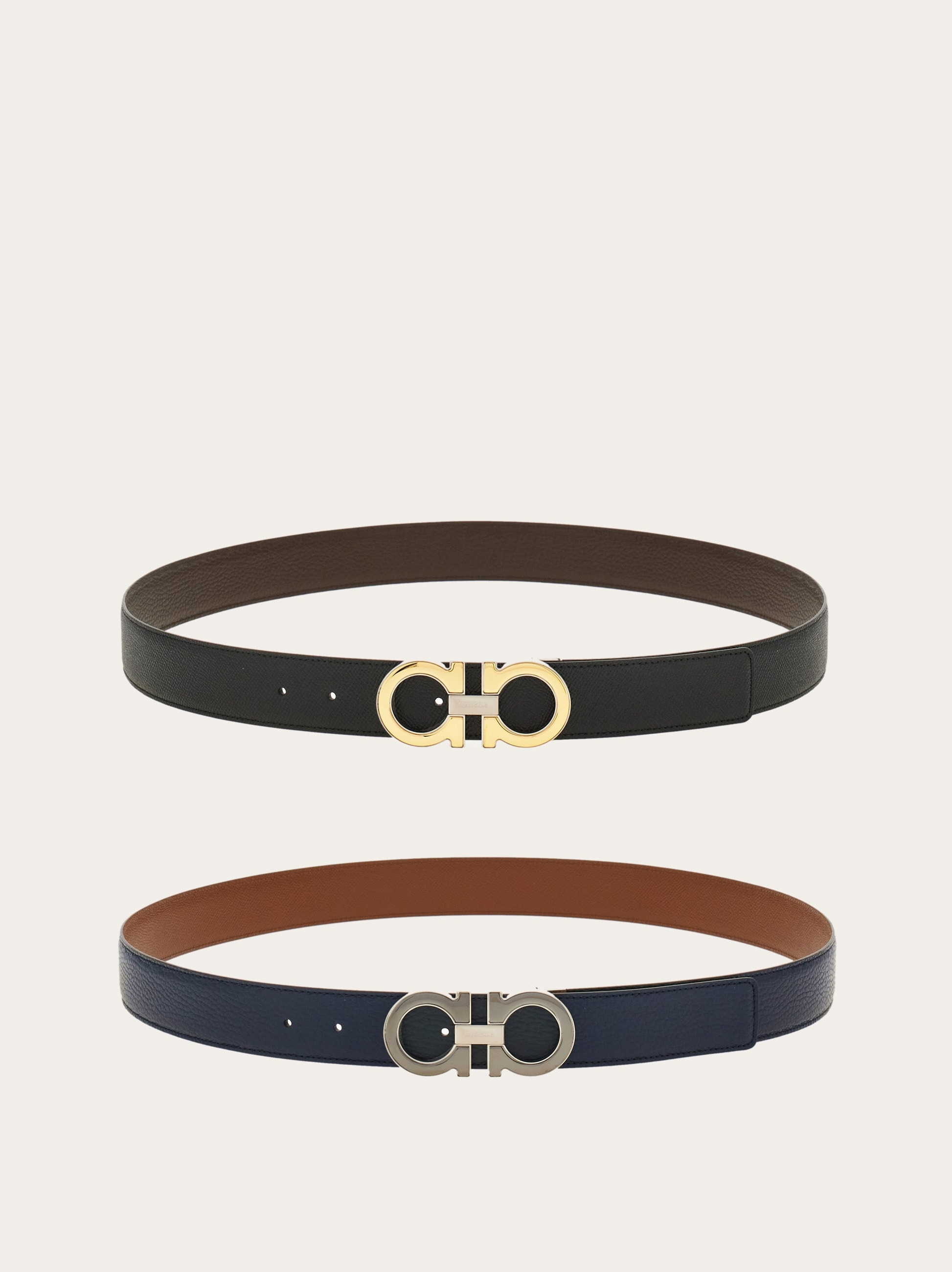 Reversible and adjustable Gancini belt with Switch buckle - 2