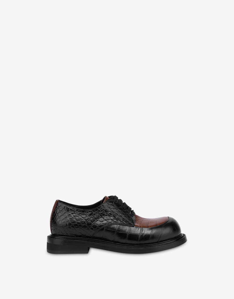TWO-TONE BRUSHED CALFSKIN DERBY 1