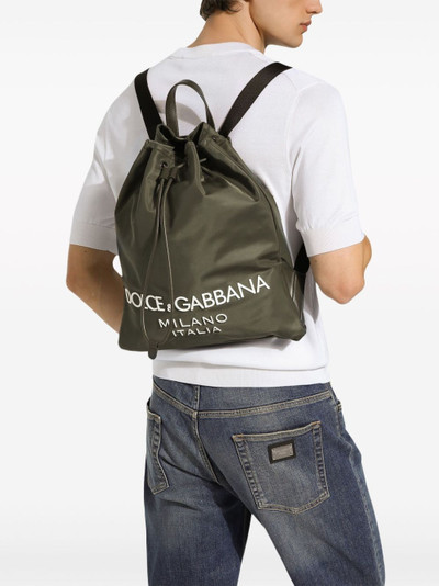 Dolce & Gabbana logo-stamp zipped backpack outlook