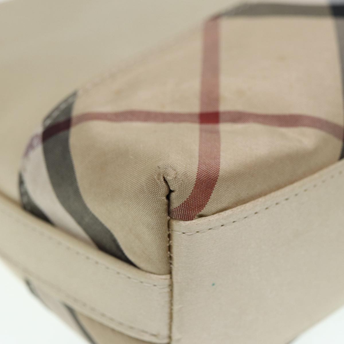 Burberry Nova Check Hand Bag Nylon Beige Silver - 11