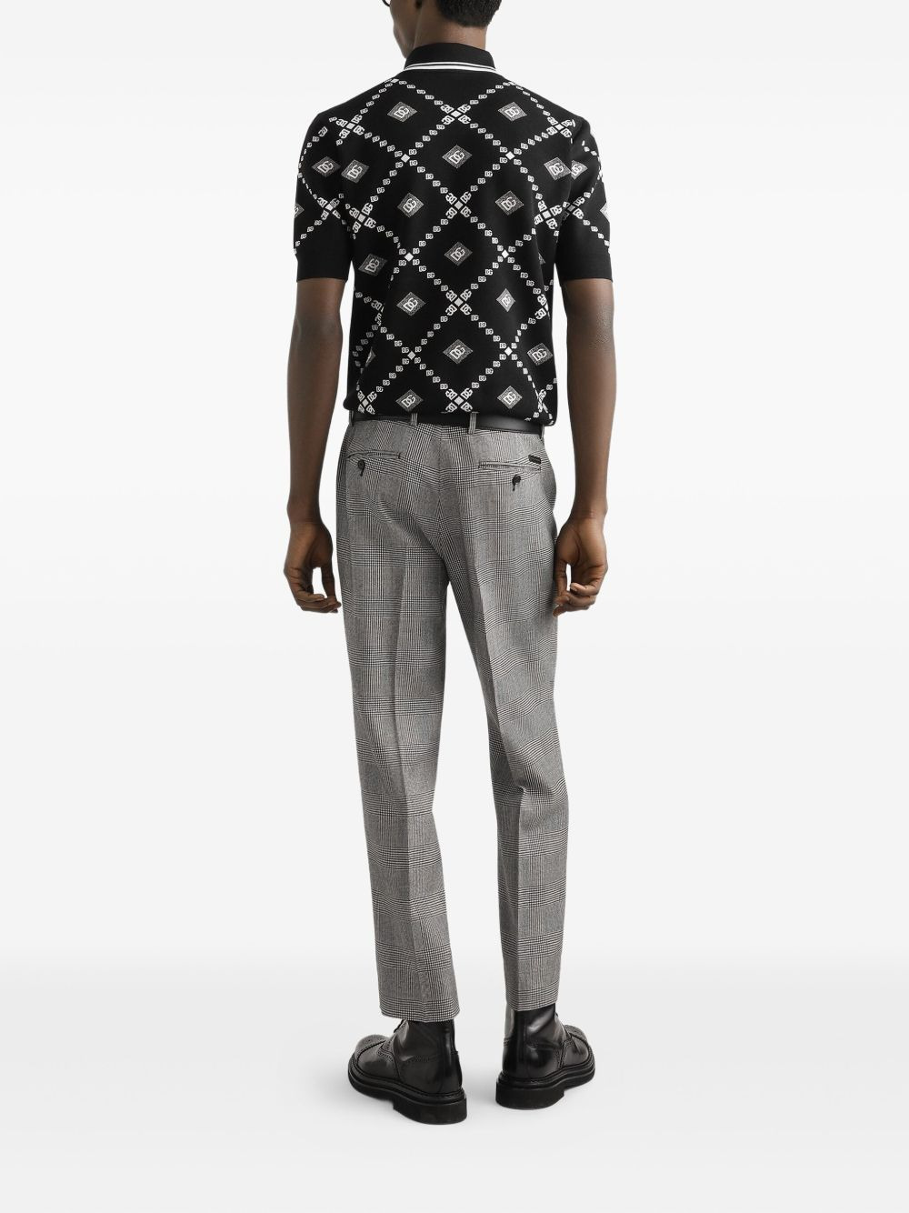 logo-pattern polo shirt - 3