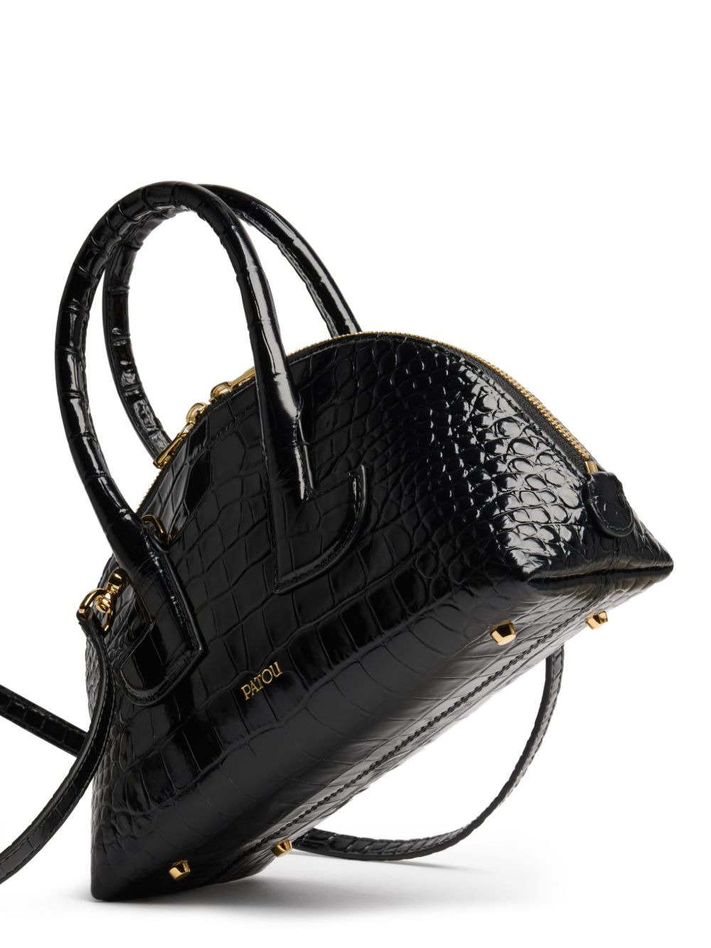 Le Patou Bowling crocodile-embossed half-moon bag - 3