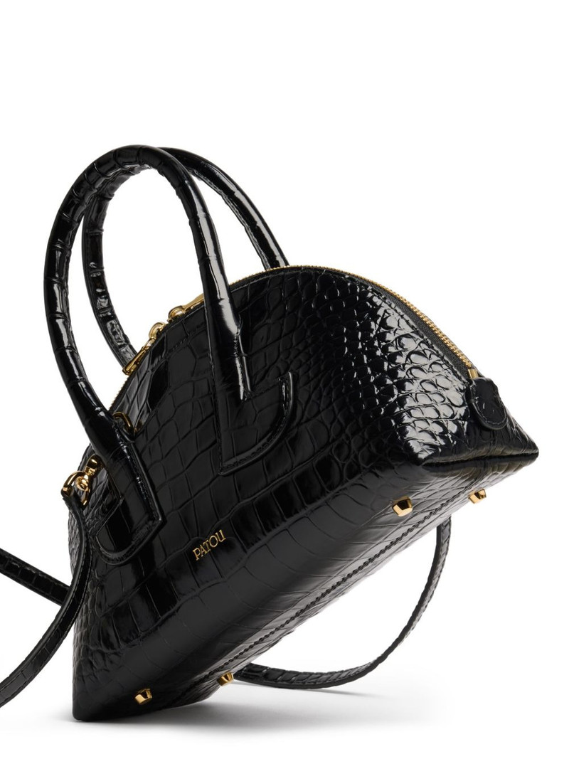 Le Patou Bowling crocodile-embossed half-moon bag 3